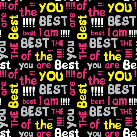 Decorative seamless pattern with crossed words "best of the best"のイラスト素材
