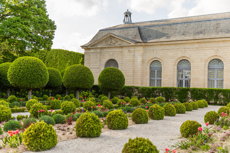 France, the Marie Antoinette estate in the parc of Versailles Palaceの写真素材