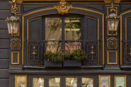 Old windows in the old town of Prague, Czech Republic. Architectural detail.の写真素材