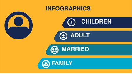 infographics for any bussines card, yellowのイラスト素材