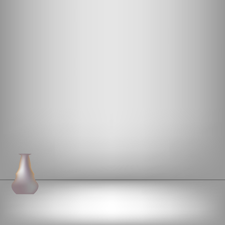 Lonely vase in gray studio background in Vector のイラスト素材