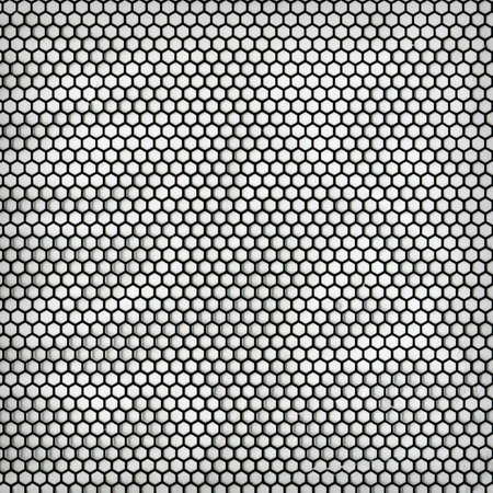 Piece of polyethylene with hexagons as background. Close-up.