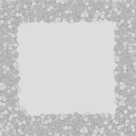Gray confetti particles in a nice frame. For the design.のイラスト素材