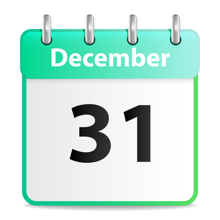 calendar. 31th of December. Icon. New Year.のイラスト素材