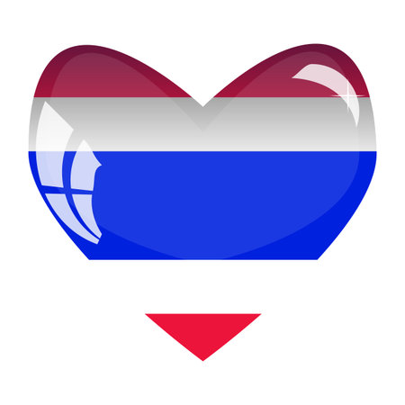 National flag of Thailand in a glass heart.のイラスト素材