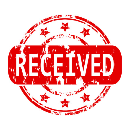 Rubber stamp with the word received isolated from the background, vector illustration.のイラスト素材