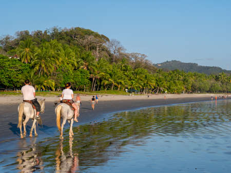 Horseback Riding in Costa Rica at Samara Beachの写真素材