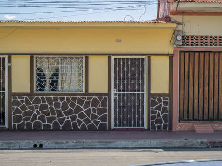 Entrance Door and Facade in Granada, Nicaraguaの写真素材