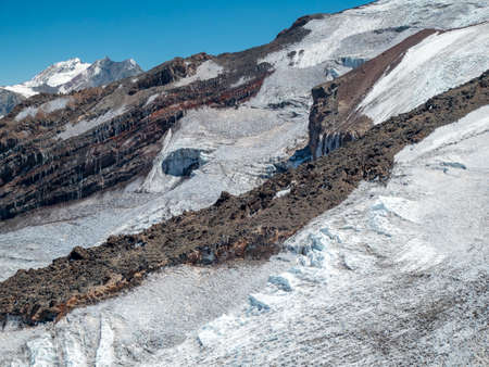 Hikin to the Vulkan San Jose in the Andesの写真素材