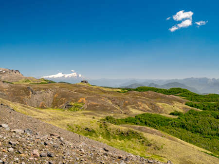 Hiking to the Vulkan Quetrupillan, Pucon, Chileの写真素材