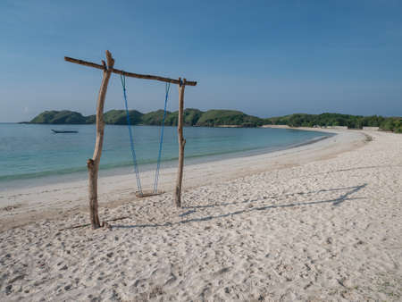 Pantai Tanjung Aan Beach in Kuta, Lombok, Indonesiaの写真素材