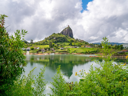 Rock of Guatape (Piedra Del Penol) and Lake in Guatape, Colombiaのeditorial素材