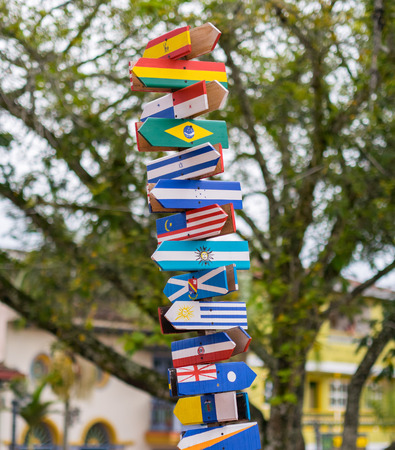 Direction of different Flag Signsのeditorial素材