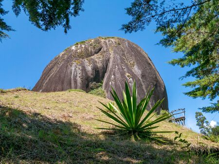 Rock of Guatape (Piedra Del Penol) and Lake in Guatape, Colombiaの写真素材