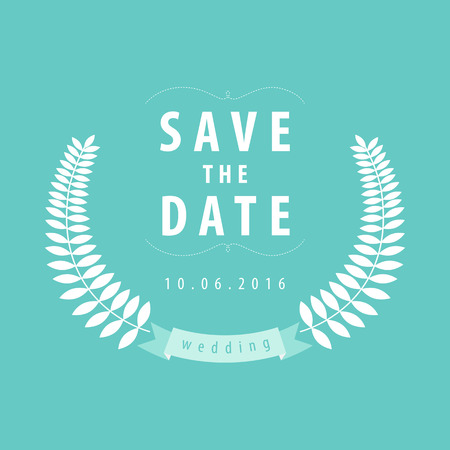 Typographic Save The Date Wedding invitation Card. Wedding Logo Vector.のイラスト素材