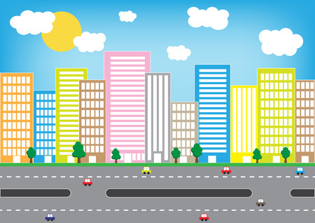 Building City Street vectorのイラスト素材
