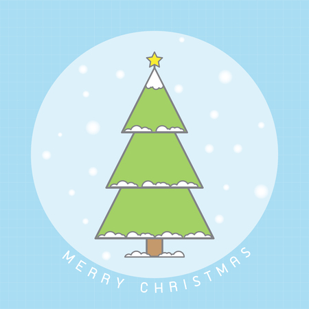 Christmas tree cartoon greeting card vector illustration.のイラスト素材