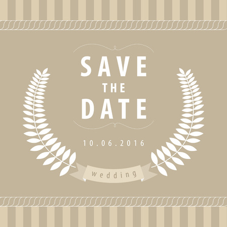 Typographic Save The Date Wedding invitation Card. Wedding Vector.のイラスト素材
