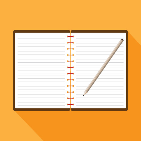 Open Notebook. Vector blank lined notebookのイラスト素材