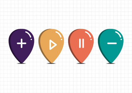 Vector design bubble control buttons for UI media player.のイラスト素材