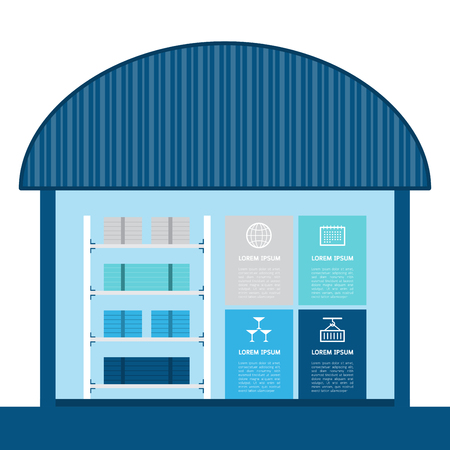 Warehouse infographic elements vector flat design.のイラスト素材