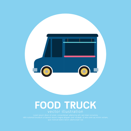 Cute cartoon food truck template design.のイラスト素材