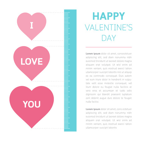 Heart love infographic design with measurement ruler.のイラスト素材