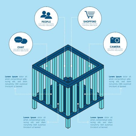 Isometric shape infographic design template layout.のイラスト素材