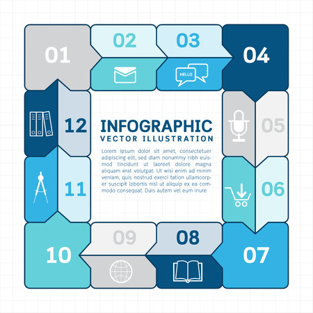 Arrows infographic with icons and numbers. Vector illustration.のイラスト素材