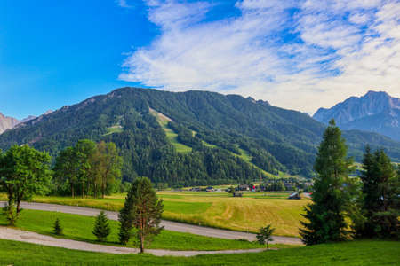 fountain, buildings, natureの写真素材