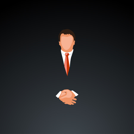 illustration of silhouette of businessman at dark backgroundのイラスト素材