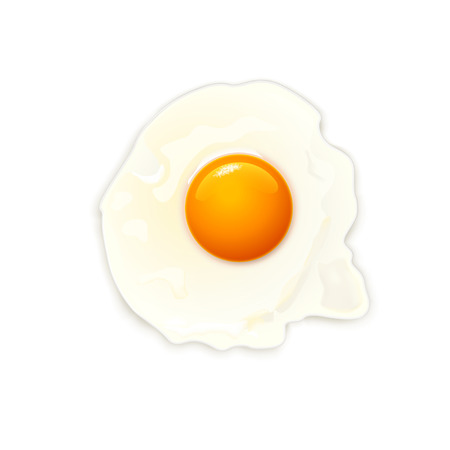 illustration of cooked egg on white  back groundのイラスト素材