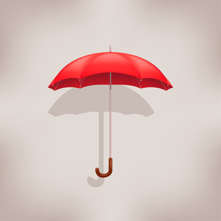 illustration of red umbrella with falling shadow on backgroundのイラスト素材