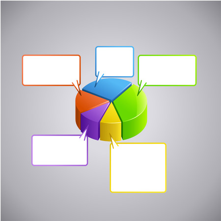 illustration of round diagram with different color and labelsのイラスト素材