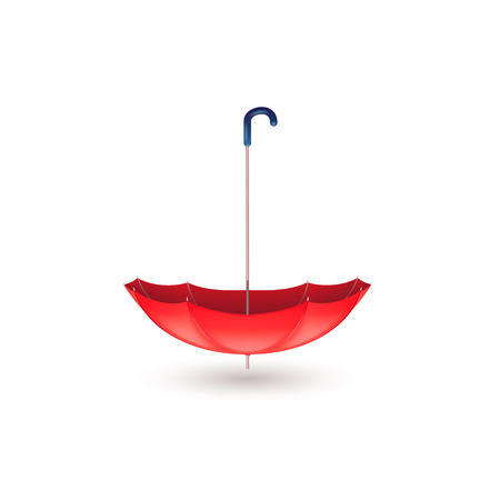 red umbrella with blue handle rotated with soft shadowのイラスト素材