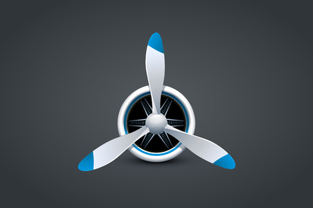 illustration of  airplane propellert engine on dark backgroundのイラスト素材