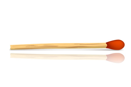 illustration of single match lying on withe backgroundのイラスト素材