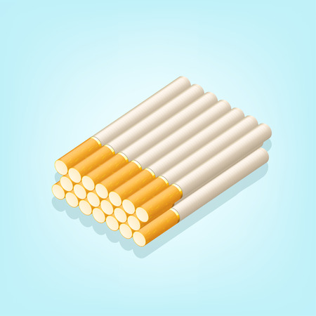 illustration of group of cigarettes on blue backgroundのイラスト素材