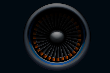 illustration of airplane turbine in the darknessのイラスト素材