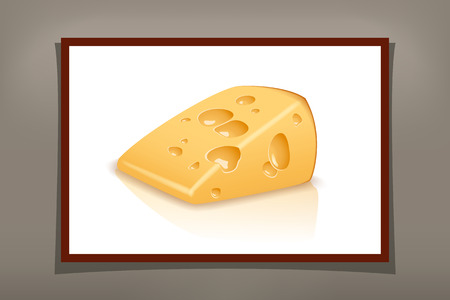 illustration of one piece of yellow cheese on white backgroundのイラスト素材