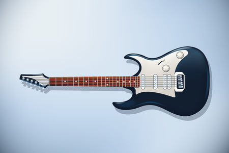 illustration of electric two color guitar with front view on light backgroundのイラスト素材