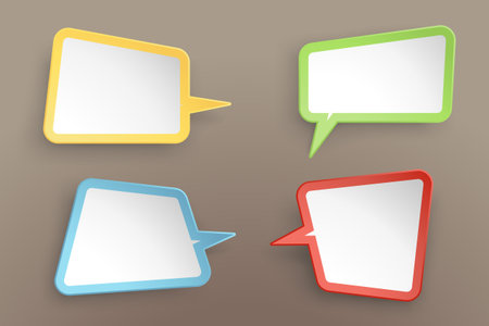 illustration of paper lists set with different shapes and colorのイラスト素材