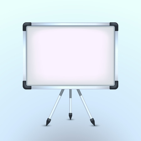 illustration of big flipchart standing with shadow on blue backgroundのイラスト素材