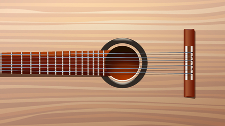 illustration of classic shiny wooden guitar backgroundのイラスト素材