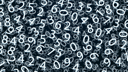 illustration of blue color tone numbers background