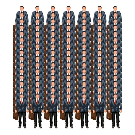 business crowd of clones on white background. isolatedのイラスト素材
