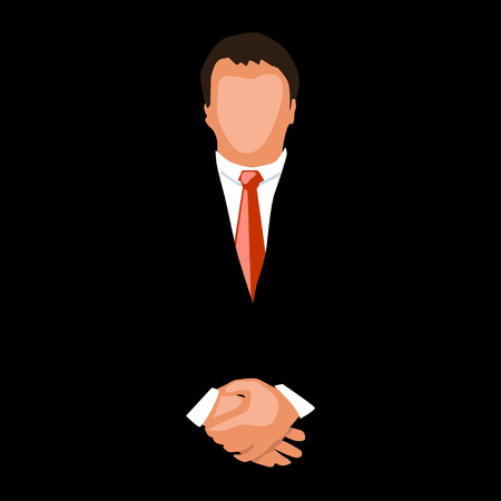 colored silhouette of busineesman in the darkのイラスト素材