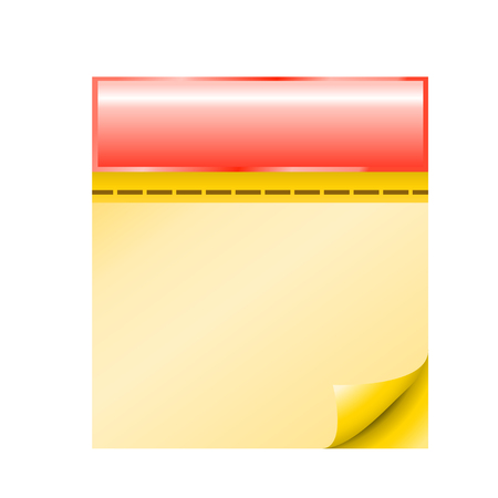 cartoon illustraion of red calendar with yellow pages view frontのイラスト素材