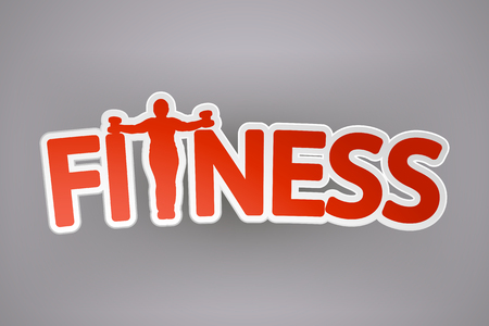 illustration of sport or fitness paper icon with silhouettes and shadow on grey backgroundのイラスト素材