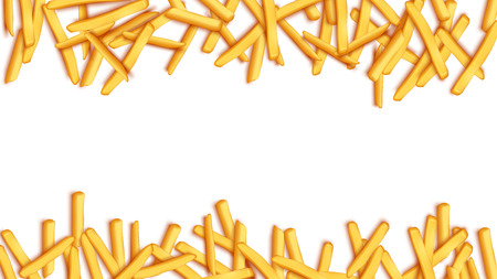 illustration of french fries background on white color backgroundのイラスト素材